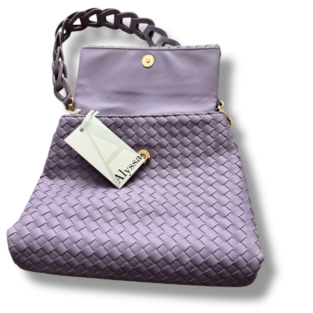 Alyssa Nicole Woven Lavender Shoulder Bag NWT - Picture 4 of 8